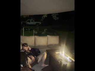 Late night sex on the patio🔥 almost got caught by the neighbors part