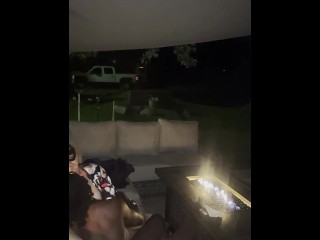 Late night sex on the patio🔥 almost got caught by the neighbors part