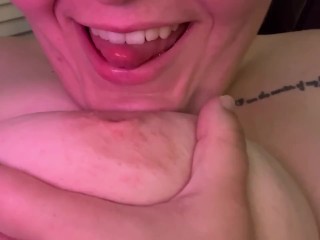 licking and sucking my own inverted nipples