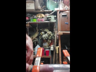 The Roostercombs show episode 12, very close-up of Monster 10 inch Cock in tight clear tube...hot