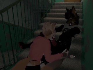 furry insomnia went out to smoke in the stairwell and have sex with a roommate