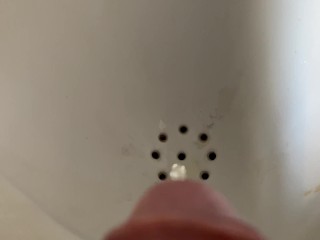 Male urinal cock view