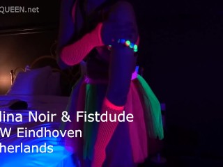 GLOW FISTING -Heavy UV Light Fisting and Toying in a Design Hotel