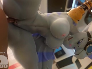 Rivet from Ratchet & Clank Fucks Big Cock with her Thighs and Pussy