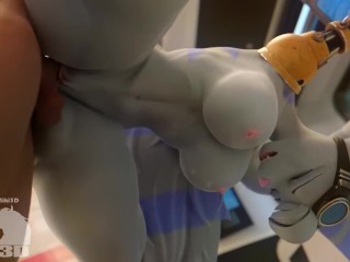 Rivet from Ratchet & Clank Fucks Big Cock with her Thighs and Pussy