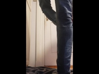 Pissing my jeans and putting on a diaper after