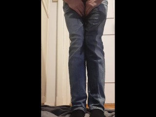 Pissing my jeans and putting on a diaper after