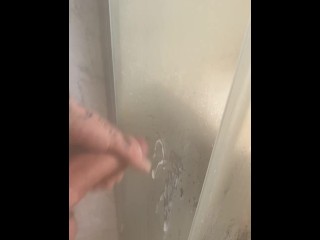 Shower play turns into big cum shot at the end!