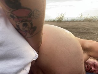 Eating His Ass Outside and Pegging His Butt in Las Vegas Desert - Jamie Stone