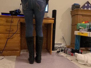 I desperately pee in my new skintight Hollister jeans and boots