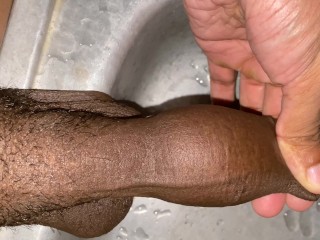 Pissing alot uncut dick