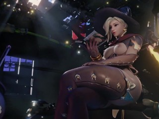Mercy Enjoying Some Topless Reading