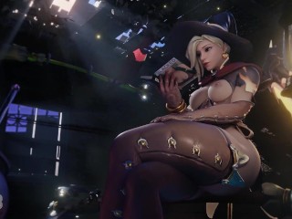 Mercy Enjoying Some Topless Reading