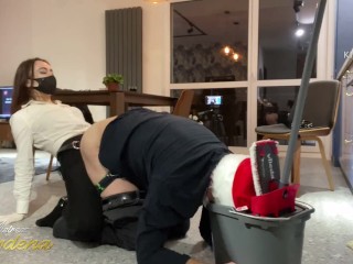 Anal training in bucket for sissy slut. Full video on my Onlyfans ( link in bio)