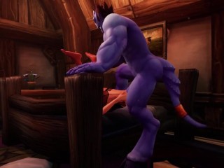 Sexy Elf gets Big Blue Dick | Warcraft Parody