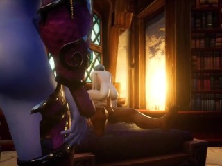 Night Elf take turns riding a big dick with a hot blonde Milf | Warcraft parody
