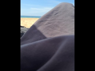 TOUCHING UNDER THE TOWEL IN A PUBLIC BEACH (Real Lesbian Amateur)
