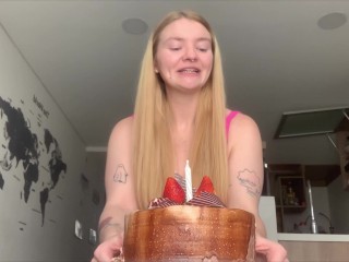 Big Ass sitting on cake for  Birthday party