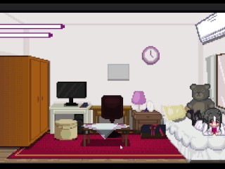 Teniendo sexo con mi novia en su habitacion- game h pixel art