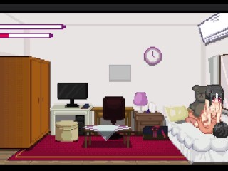 Teniendo sexo con mi novia en su habitacion- game h pixel art