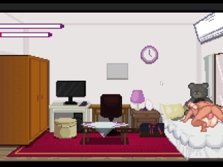 Teniendo sexo con mi novia en su habitacion- game h pixel art