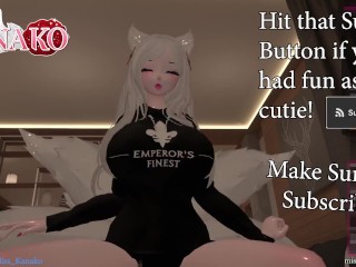 VTUBER CATGIRL Kanako wears HOODIE while you FUCK her!!! SHE MOANS LOUD while riding you!