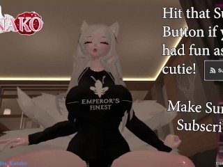 VTUBER CATGIRL Kanako wears HOODIE while you FUCK her!!! SHE MOANS LOUD while riding you!