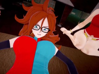 Dragon Ball - Futa Bulma Futa Android 18 Futa Android 21 | Male Taker POV