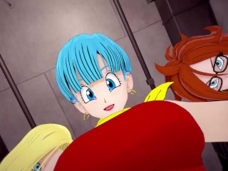 Dragon Ball - Futa Bulma Futa Android 18 Futa Android 21 | Male Taker POV