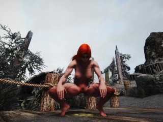 skyrim short-redhead breton peeing