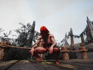 skyrim short-redhead breton peeing