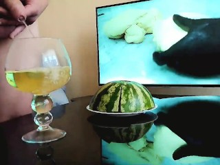 PISS - DRINK - ladyboy pissing in glass and drink yourself urine 😋🍷