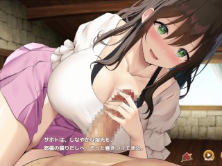 【#02 ハーレム島へようこそ！(体験版)実況】爆乳JDサホトに手コキしてもらって我慢できずぶっかけ顔射してしまい・・(巨乳ハーレムシミュレーション同人エロゲー)