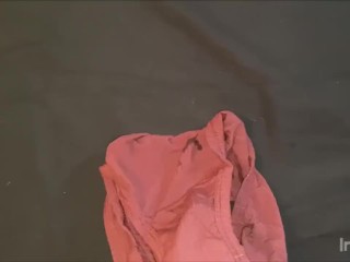 Stealing step sister’s panties and COVERING them! (HUGE load!)