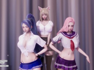 [MMD] Girl's Generation - Gee Ahri Seraphine Kaisa Hot Kpop Dance League of Legends KDA Hentai