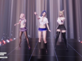 [MMD] Girl's Generation - Gee Ahri Seraphine Kaisa Hot Kpop Dance League of Legends KDA Hentai