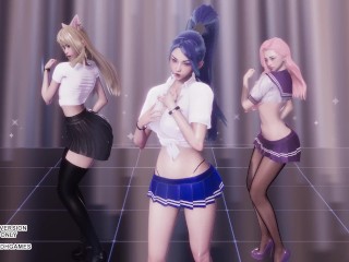 [MMD] Girl's Generation - Gee Ahri Seraphine Kaisa Hot Kpop Dance League of Legends KDA Hentai