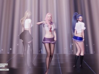 [MMD] Girl's Generation - Gee Ahri Seraphine Kaisa Hot Kpop Dance League of Legends KDA Hentai