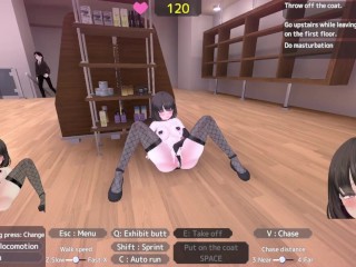 Female Exhibitionist Caught Masturbating in Store (Eroge)