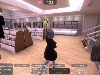 Female Exhibitionist Caught Masturbating in Store (Eroge)