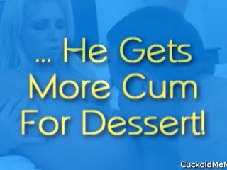 creampie eating compilation hot wives and cuckolds eating cum watching hot wives fuck BBC interracia