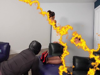 Lick my Heels! Feet Shoe Licking Fetish Femdom Bondage Spank BDSM Submissive Real Homemade Couple