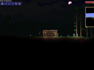 TERRARIA #2- First night and talking with undead