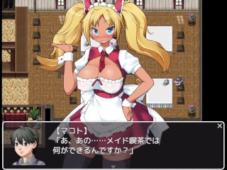 【アニメーションエロゲー実況(体験版)】メイド喫茶で働くリンダの童貞ショタ調教！ 金髪爆乳黒ギャルメイドにキスしながらの中出しセックスで筆おろししてもらい・・（モーションRPG同人エロゲー henta