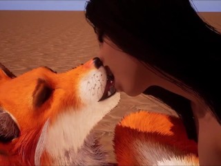 Furry fox lesbian fingering and scissoring