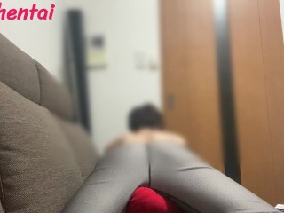 スパッツを履いたまま床オナニーしちゃった・・気持ち良すぎてビクビクしすぎました・・・イケボ　エロ男　素人