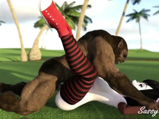 Mavis Dracula Fucked Hard by Monster on Public golf course