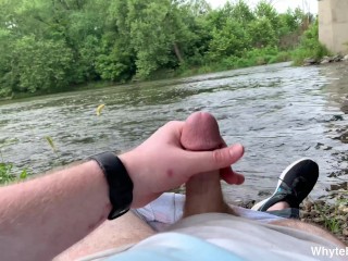 HORNY Guy Rubs one out at the CREEK [JOI]