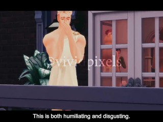 Sorority Slut Cucks Fraternity Boyfriend With Old Homeless Man And Threesome - Sims 4