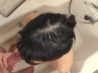 Haru-chan's Body Wash Titty Fuck and Blowjob❤️Japanesegirl❤️Cumshot❤️